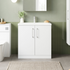 Arno Gloss White 800mm Floor Standing 2 Door Vanity & Mid Edge Basin