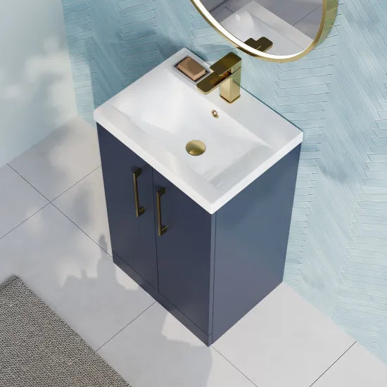 Arno 500mm Floor Standing 2 Door Mid Edge Basin Unit - 9 Options