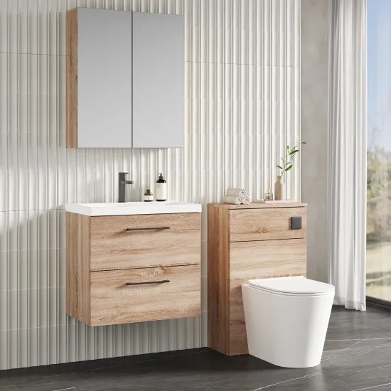 Arno Wall Hung 2 Drawer Mid Edge Basin Unit 600mm