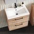 Arno Wall Hung 2 Drawer Mid Edge Basin Unit 600mm