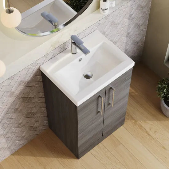 Arno 500mm Floor Standing 2 Door Mid Edge Basin Unit - 9 Options