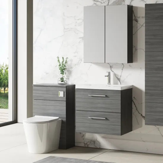 Arno Wall Hung 2 Drawer Mid Edge Basin Unit 600mm