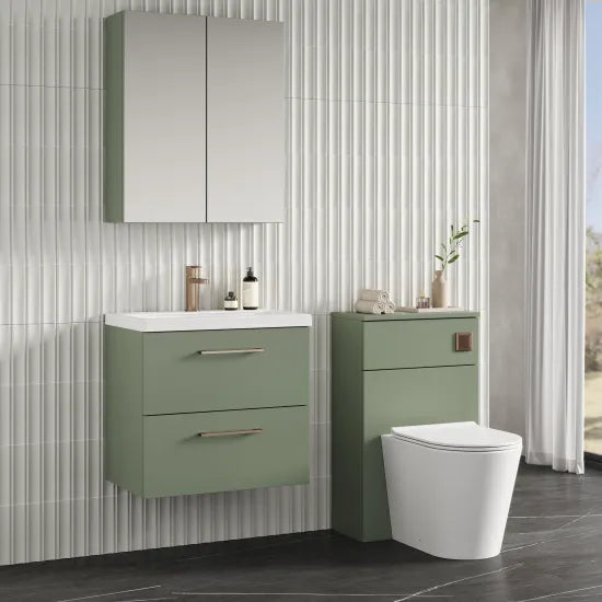 Arno Wall Hung 2 Drawer Mid Edge Basin Unit 600mm