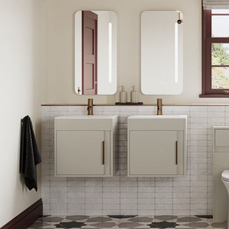 Aida 500mm Wall Hung Vanity Unit - Matt Latte & Chrome Handle