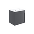 aida 500mm wall hung vanity unit matt graphite grey black handle, Alessio, Wall Hung Vanity Unit, 3