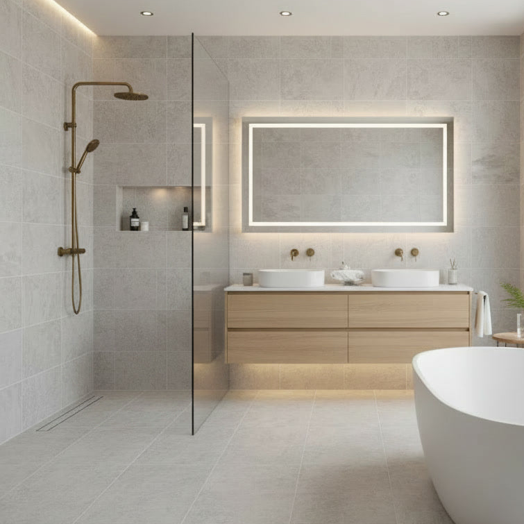 Alda White Slate Effect Tiles 600x400mm