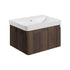 Alfa 600mm Wall Hung Basin Unit & Basin - Textured Walnut