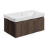 Alfa 800mm Wall Hung Basin Unit & Basin - Textured Walnut