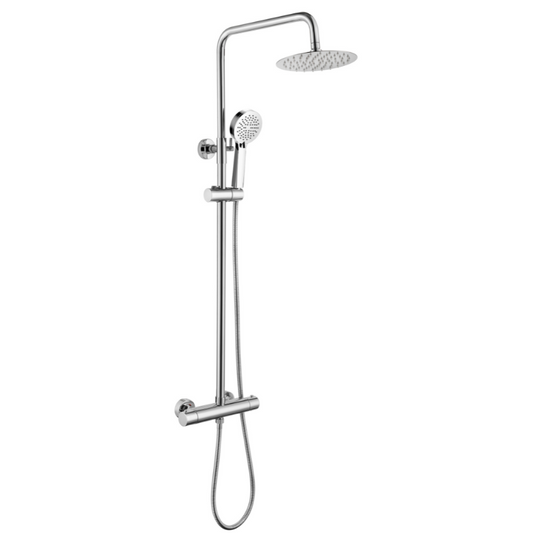 Amalia Thermostatic Bar Mixer Shower with Round Handset & Overhead