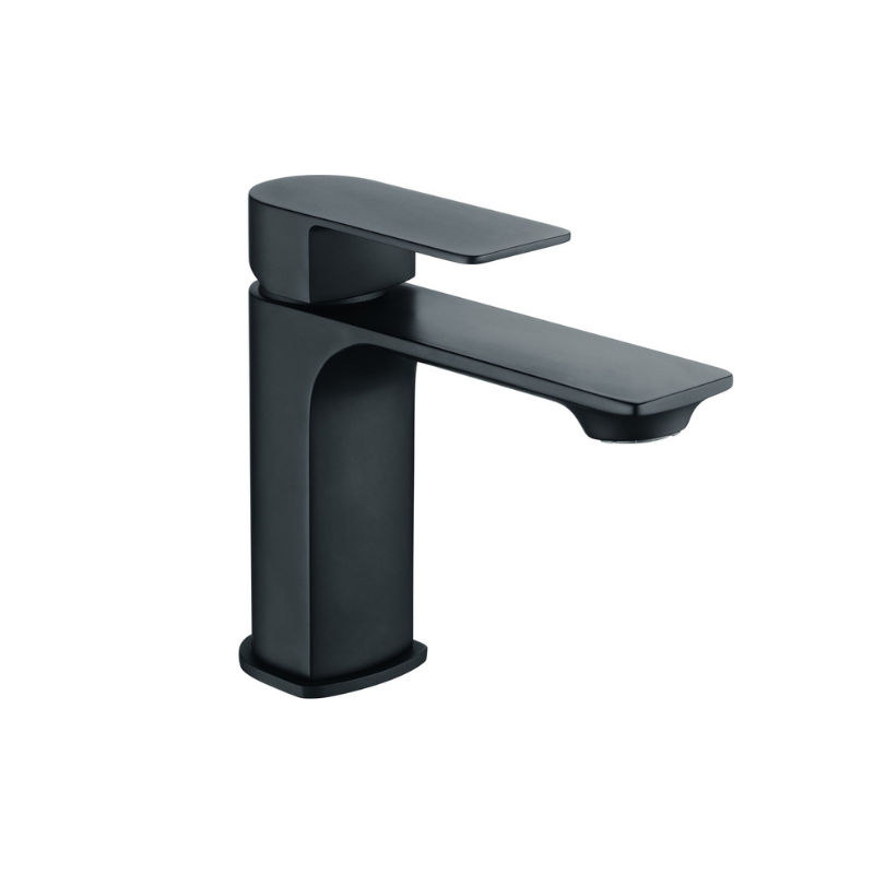 Amo Matt Black Basin Mixer Tap & Waste