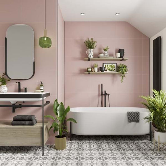 Multipanel Antique Rose Tile Effect Shower Panel