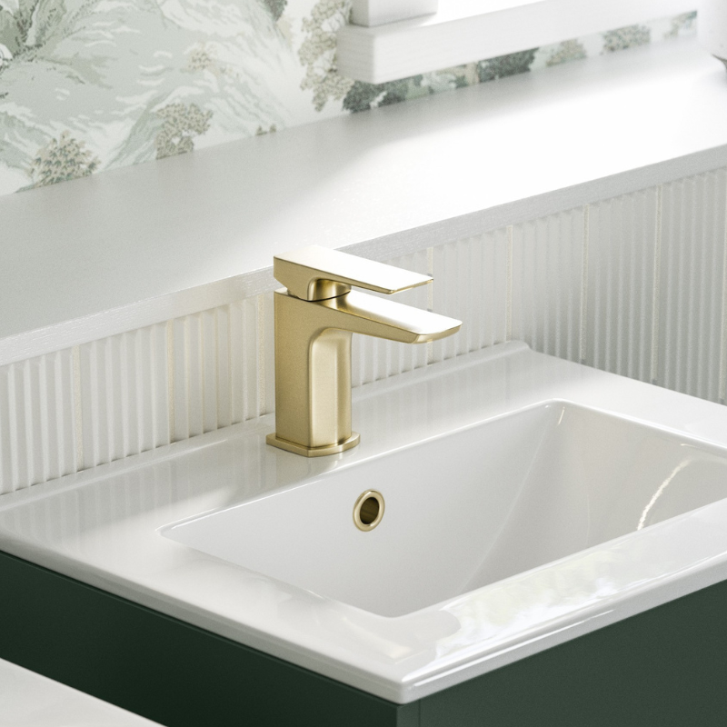 Antonio Brushed Brass Mono Basin Mixer Tap & Waste