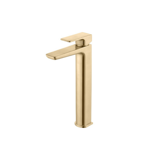 antonio brushed brass mono tall basin mixer tap, Alessio, Brushed Brass Basin Taps, Taps, 1