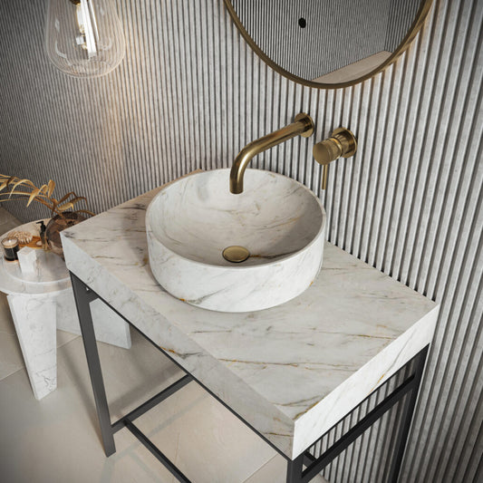 scudo sanctuary 350mm x 350mm x 120mm polished marble basin arabescato white, Scudo, Basin, Counter Top Bowl , 1