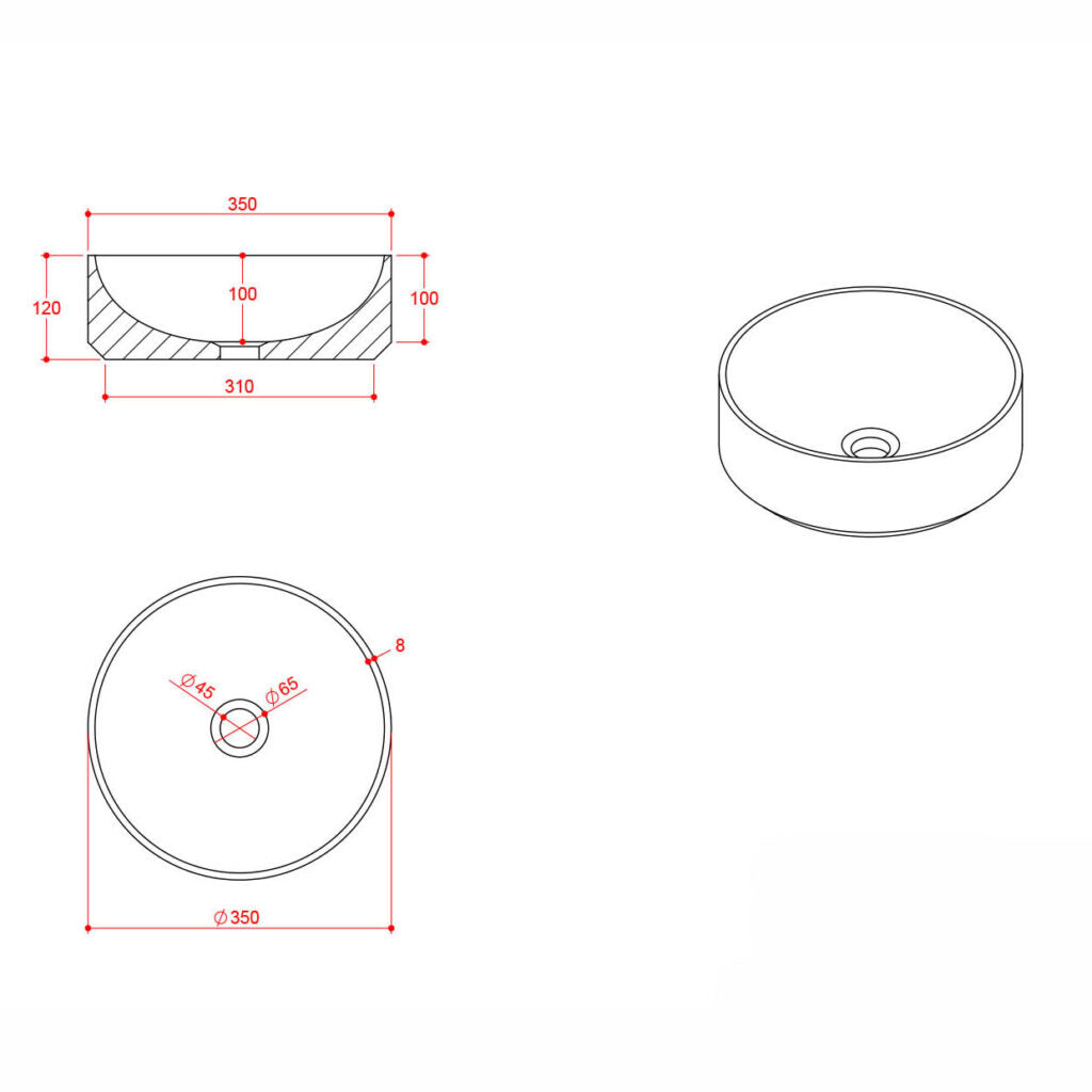 Scudo Sanctuary 350mm x 350mm x 120mm Polished Marble Basin - Carrara White