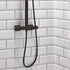 lunar black square rigid riser shower, Scudo, Mixer Showers, Showers, 3