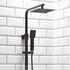 lunar black square rigid riser shower, Scudo, Mixer Showers, Showers, 2