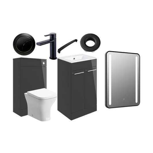 Vito 510mm Furniture Suite - Anthracite Gloss & Matt Black Finishes