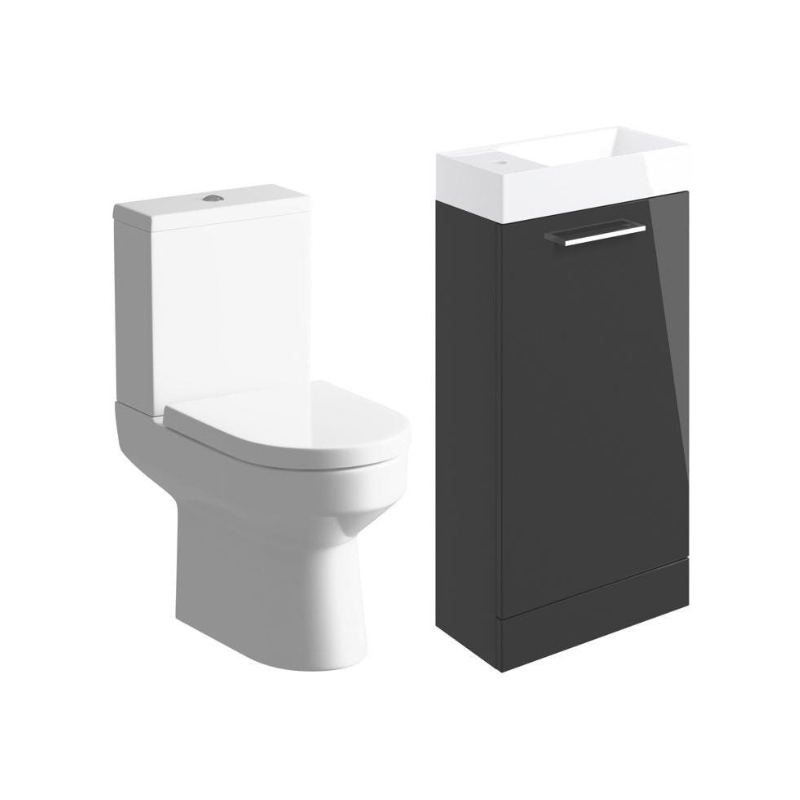 Vito Cloakroom Suite Anthracite Gloss