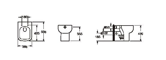 Choices 600 Back to wall Toilet and Seat