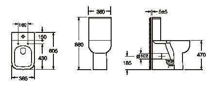 Choices 600 Open Back Pan and Seat Comfort Hight