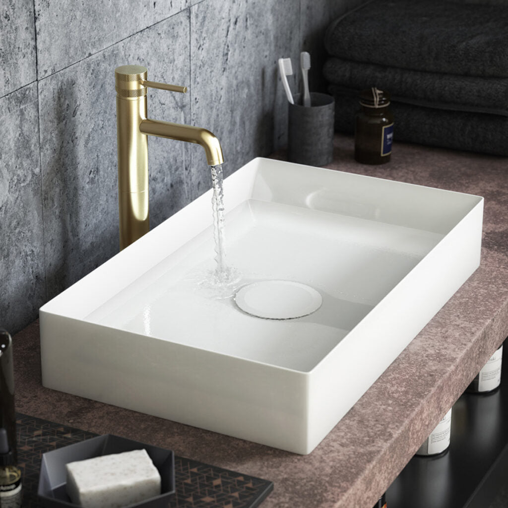 Scudo Stance 750mm x 360mm x 110mm Countertop Basin - White