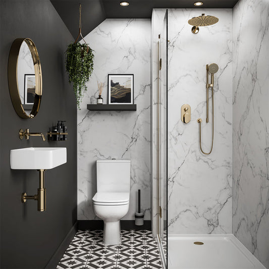 Multipanel Calacatta Marble Linda Barker Shower Panel
