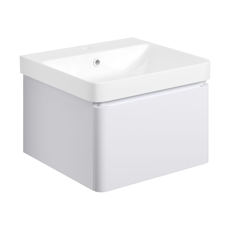 Calpe 500mm Wall Hung Basin Unit & Basin - Matt White