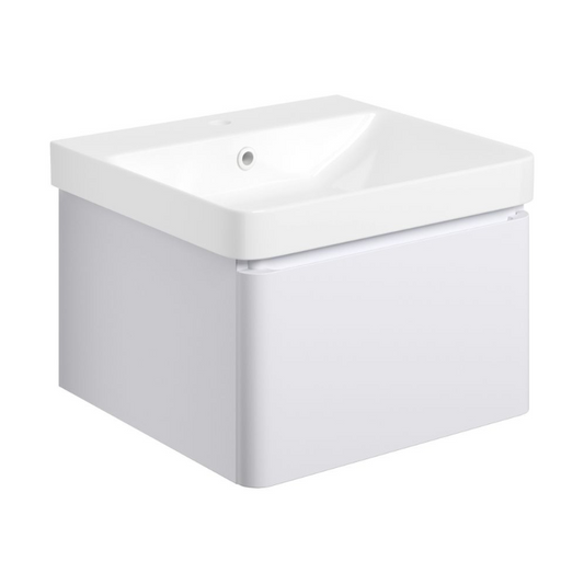 calpe 500mm wall hung basin unit basin matt white, Alessio, Wall Hung Vanity Unit, 1