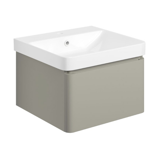 calpe 500mm wall hung basin unit basin matt latte, Alessio, Wall Hung Vanity Unit, 1