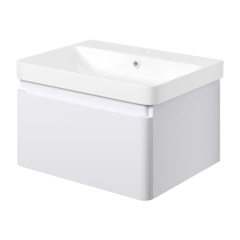 Calpe 600mm Wall Hung Basin Unit & Basin - Matt White