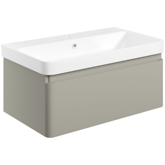 calpe 800mm wall hung basin unit basin matt latte, Alessio, Wall Hung Vanity Unit, 1