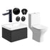 Calpe 600mm Basin Unit & Close Coupled WC Pack - Matt Black Black Finishes