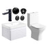 Calpe 600mm Basin Unit & Close Coupled WC Pack - Matt White Black Finishes