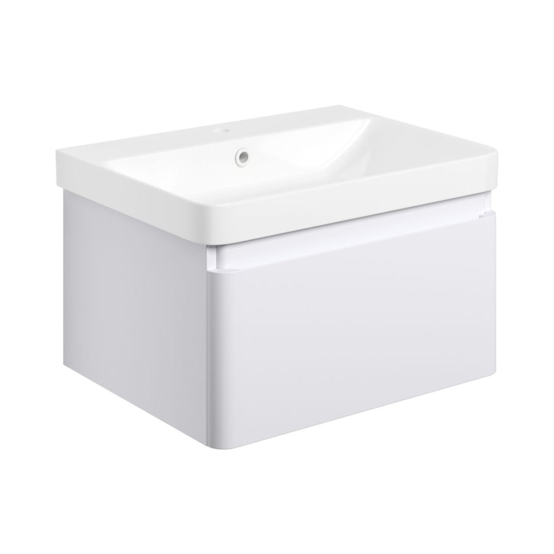 Calpe 600mm Basin Unit & Close Coupled WC Pack - Matt White Black Finishes