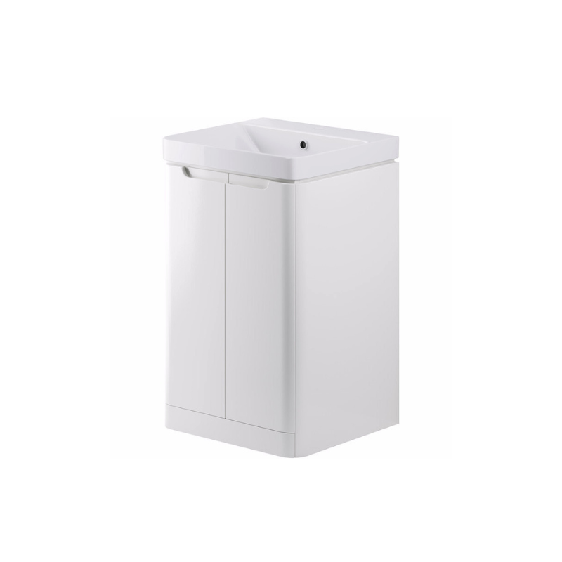 calvino 500mm 2 door floor standing basin unit gloss white, Alessio, Sink Vanity Unit, Basin Unit, 6