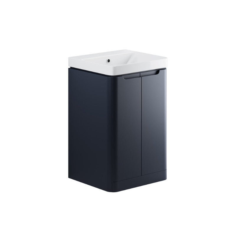 Calvino 500mm 2 Door Floor Standing Basin Unit - Matt Indigo