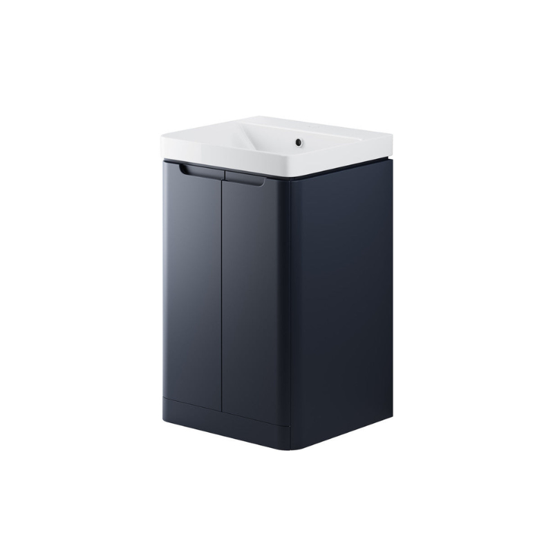 Calvino 500mm 2 Door Floor Standing Basin Unit - Matt Indigo