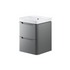 calvino 500mm 2 drawer wall hung basin unit matt grey, Alessio, Wall Hung Vanity Unit, 7