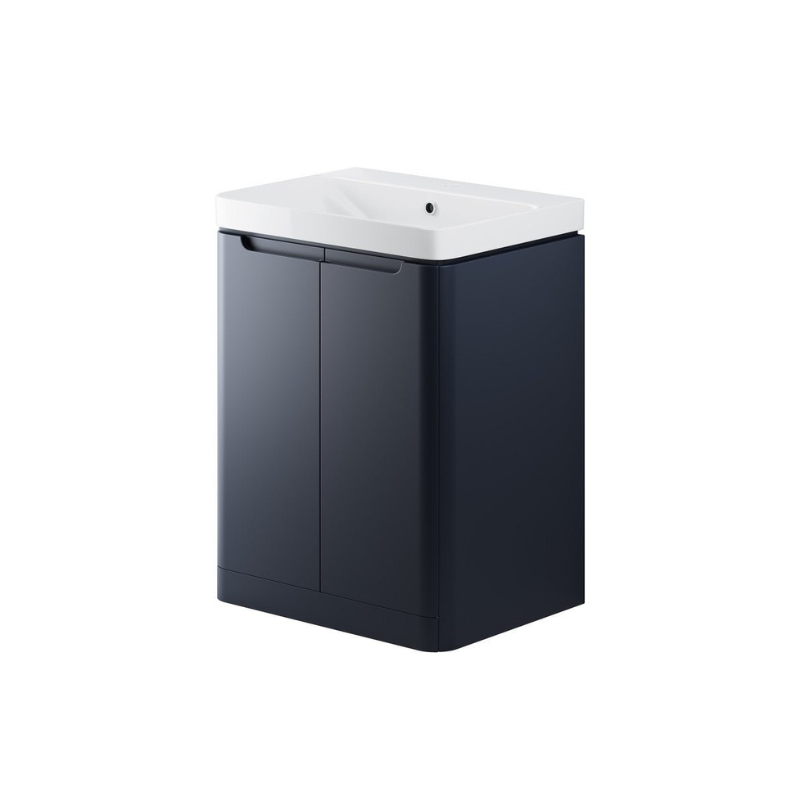 Calvino 600mm 2 Door Floor Standing Basin Unit - Matt Indigo