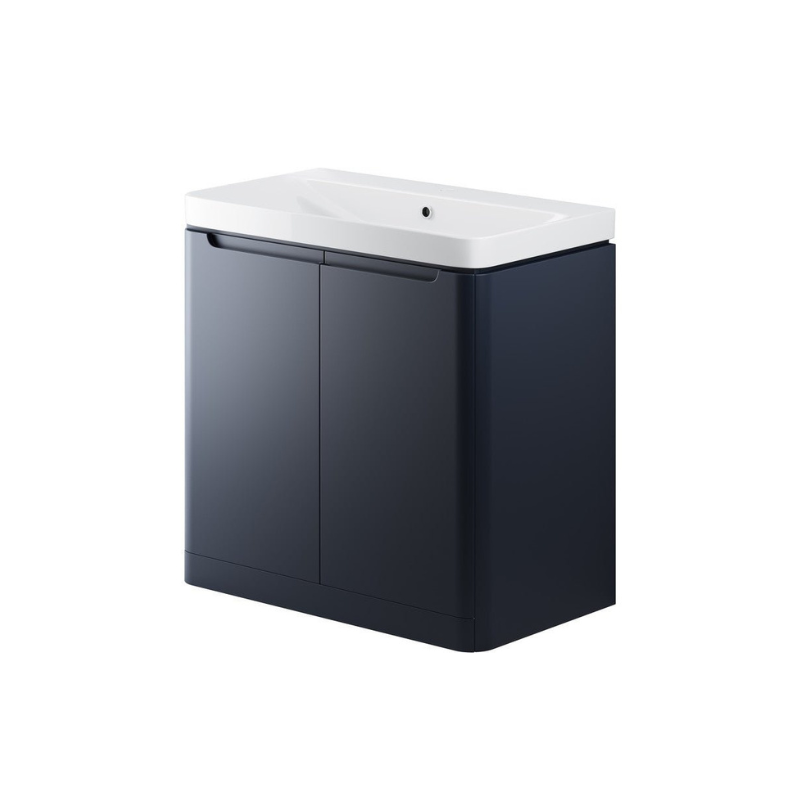 Calvino 800mm 2 Door Floor Standing Basin Unit - Matt Indigo