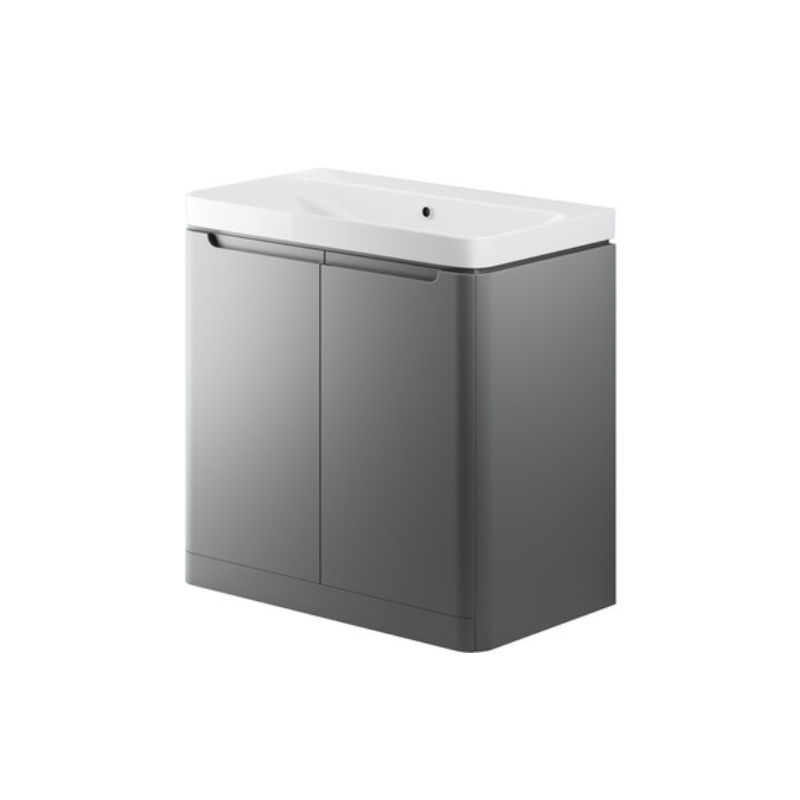 Calvino 800mm 2 Door Floor Standing Basin Unit - Matt Grey