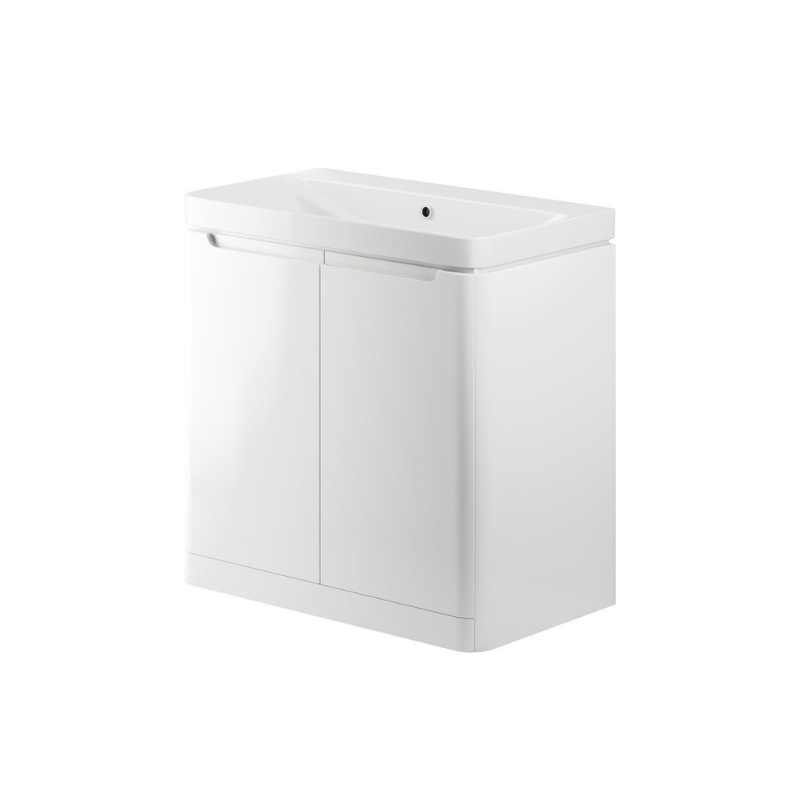 Calvino 800mm 2 Door Floor Standing Basin Unit - White Gloss