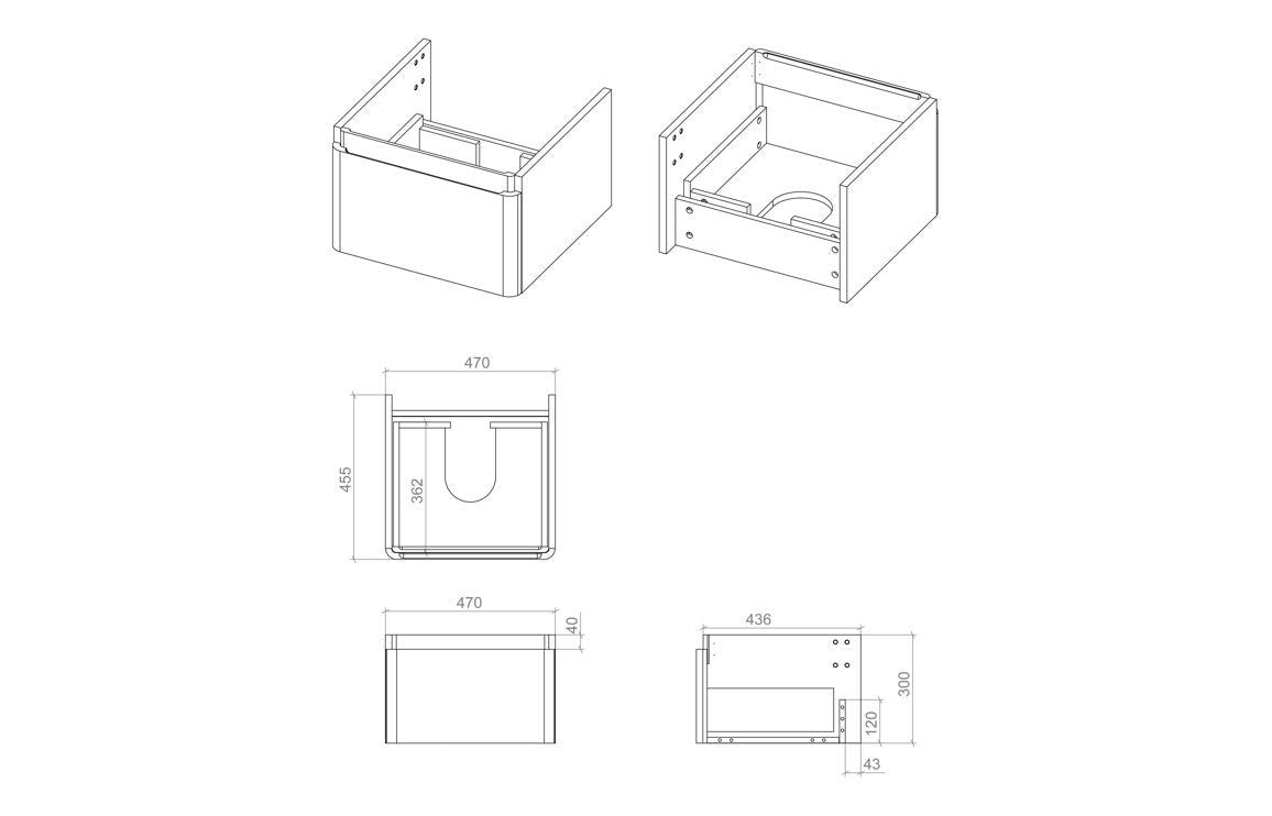 Calpe 600mm Wall Hung Basin Unit & Basin - Matt White