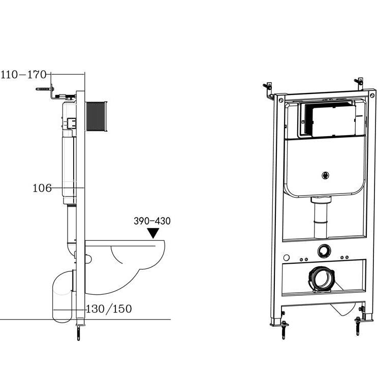 Alessio Wall Hung 1.1m WC Frame (inc. Cistern)