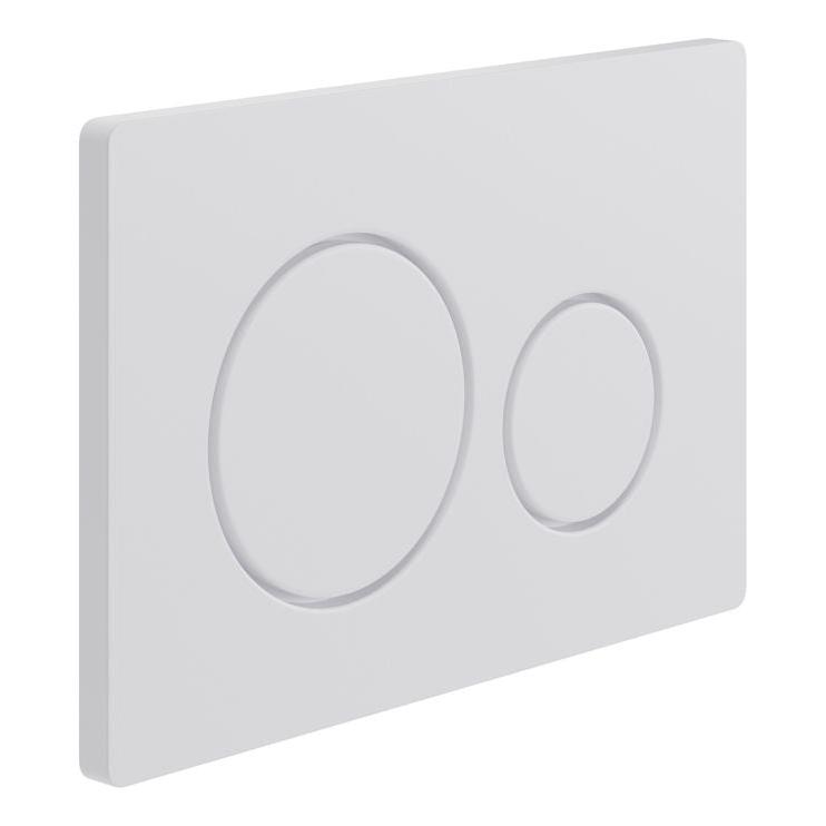 Alessio Round Push Button Flush Plate - White