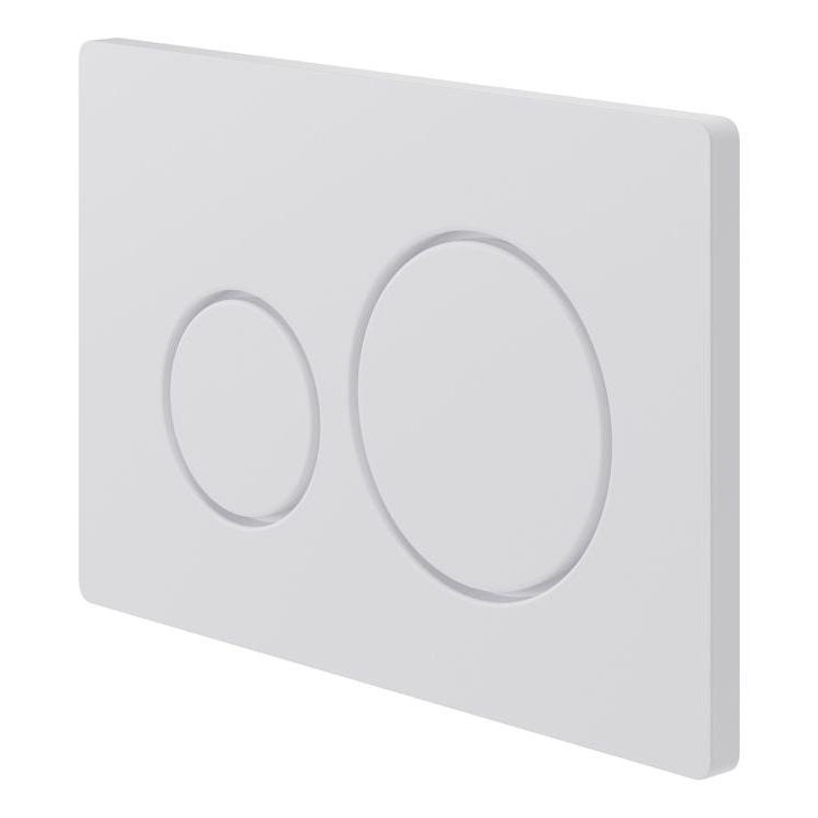 Alessio Round Push Button Flush Plate - White