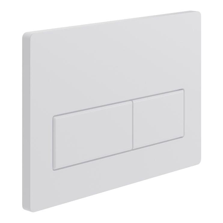 Alessio Rectangle Push Button Flush Plate - White