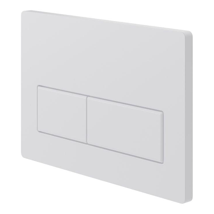 Alessio Rectangle Push Button Flush Plate - White