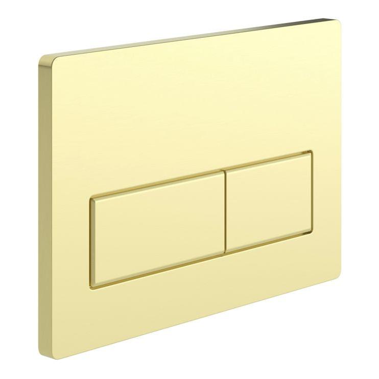 Alessio Rectangle Push Button Flush Plate - Brushed Brass